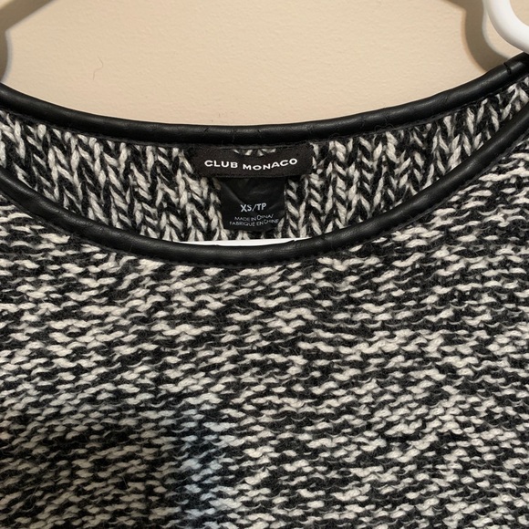 Club Monaco sweater with faux leather sleeves, size XS (oversized) - Picture 3 of 7